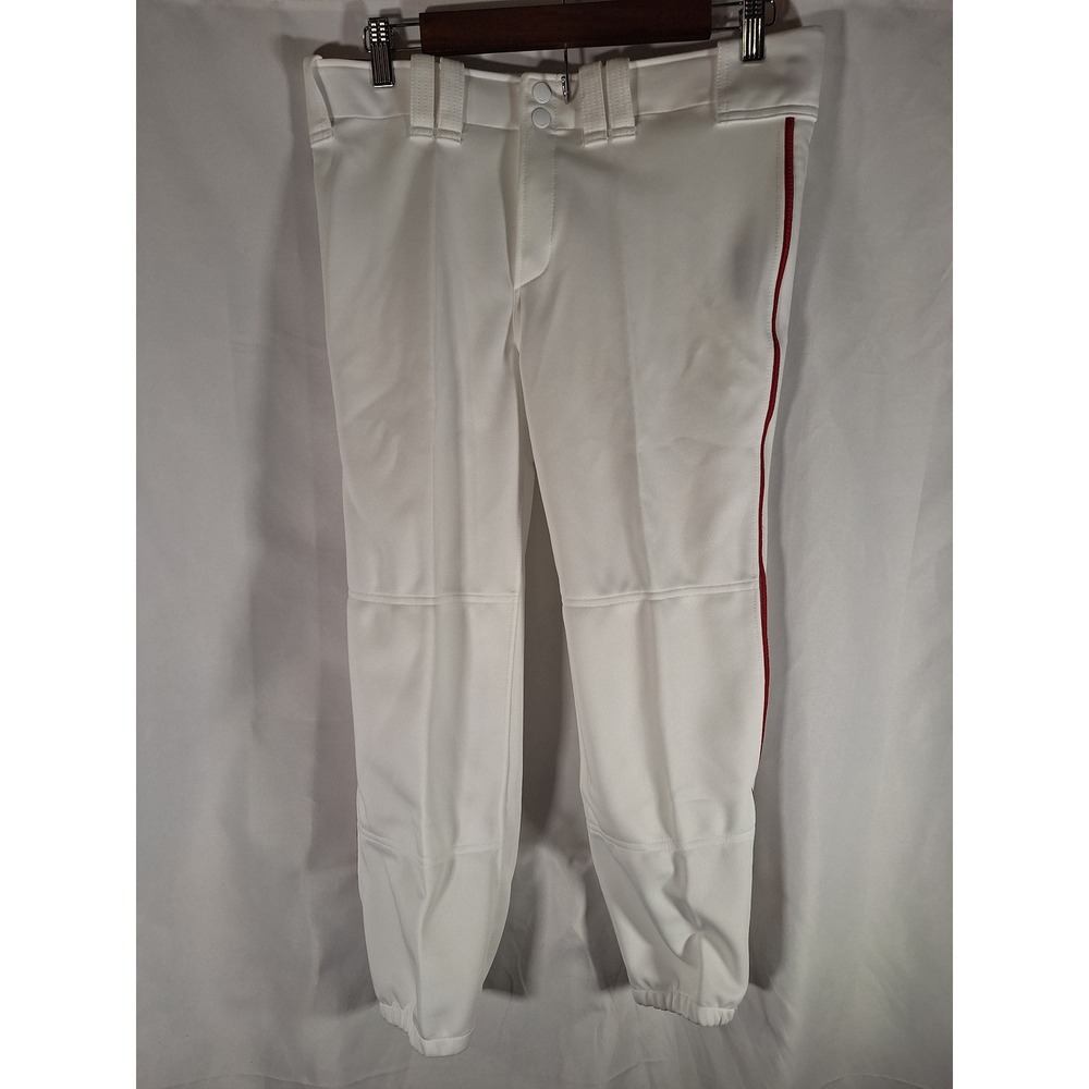 Mizuno Women Softball Pants White Red Piping Elastic Bottom 350314 Medium NWT